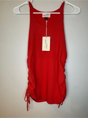 Universal Thread Red Ruched Side Tank Top